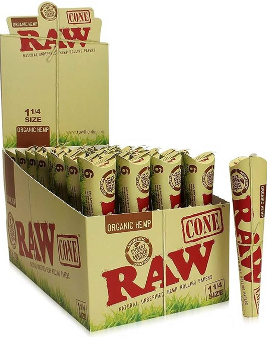 Raw Organic 1-1/4 Cones (32 PK)