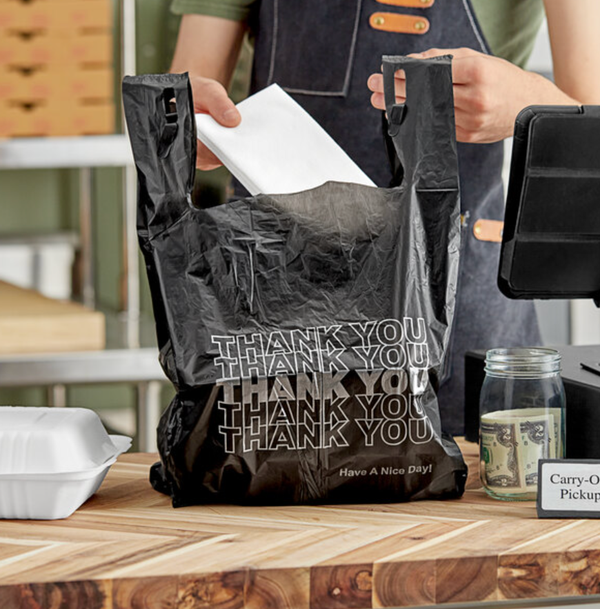 Black "Thank You" Plastic Bags (1000 CT)